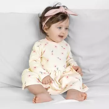 Платье для девочки «Горошинка», рост 92 см, цвет молочный