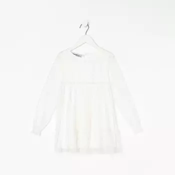 Платье для девочки сетка KAFTAN, размер 36 (134-140 см), белый