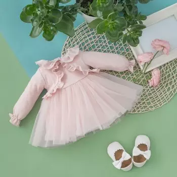 Платье для девочки KinDerLitto «Грета», рост 74-80 см, цвет пудра