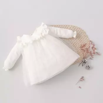 Платье для девочки KinDerLitto «Прованс», рост 62-68 см, цвет молочный