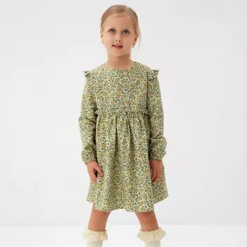 Платье для девочки MINAKU: Cotton collection, цвет фисташковый, рост 98 см