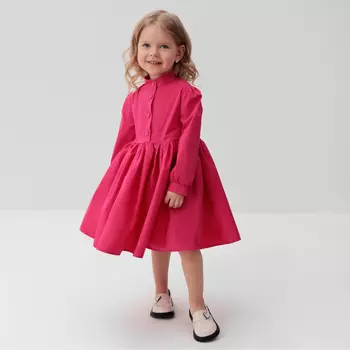 Платье для девочки MINAKU: Cotton collection, фуксия, рост 110 см