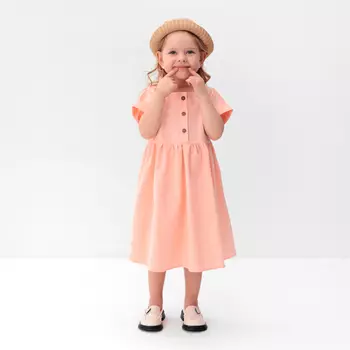 Платье для девочки MINAKU: Cotton Collection, светло-розовое, рост 140 см