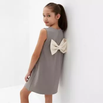 Платье нарядное детское MINAKU: PartyDress, цвет серый, рост 134 см