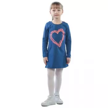 Платье для девочки, рост 104 см, цвет синий