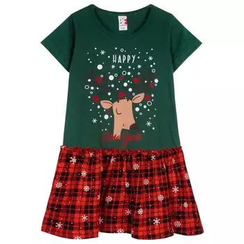 Платье для девочки, рост 122 см, цвет зелёный