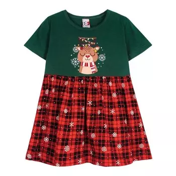 Платье для девочки, рост 128 см, цвет зелёный