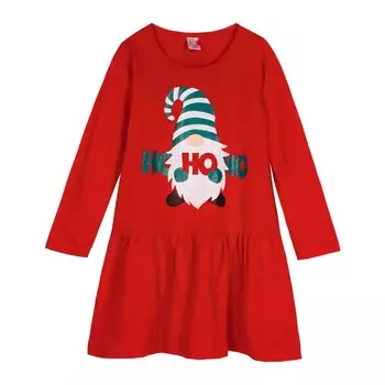 Платье для девочки, рост 128 см, цвет красный