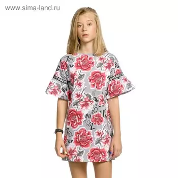 Платье для девочки, рост 134 см, цвет серый