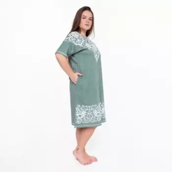 Платье домашнее женское, цвет хаки, размер 50