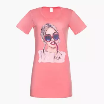 Сорочка ночная женская Tusi, фуксия, принт микс, размер 44