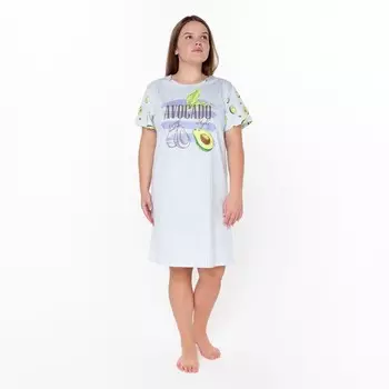 Платье домашнее женское, цвет голубой, размер 52