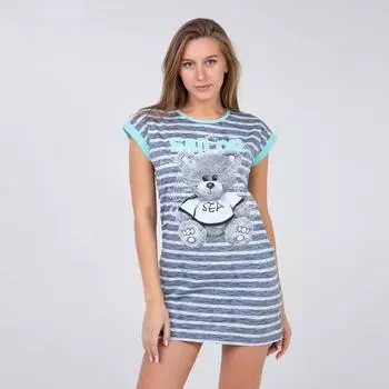 Платье домашнее женское, цвет серый, размер 46