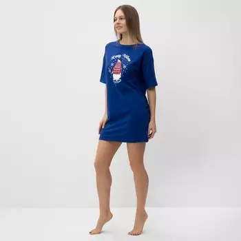 Платье домашнее женское, цвет синий, размер 46