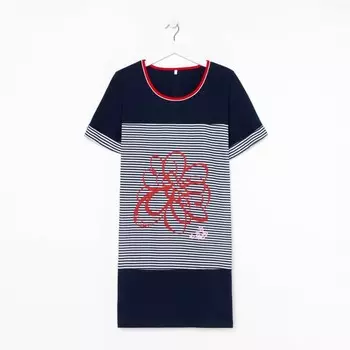 Платье домашнее женское, цвет тёмно-синий, размер 58