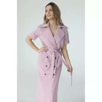 Платье двубортное с поясом в комплекте, размер 42