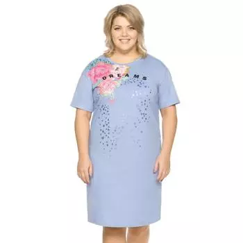 Платье-футболка, размер 3XL, цвет голубой