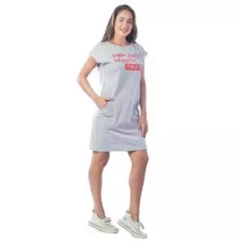 Платье-футболка, размер 44, цвет светло-серый