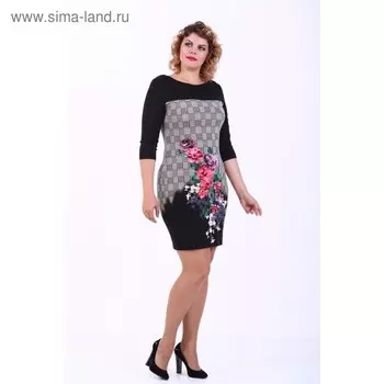 Платье-футляр, размер 42, цвет чёрный