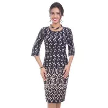 Платье-футляр, размер 46, цвет синий