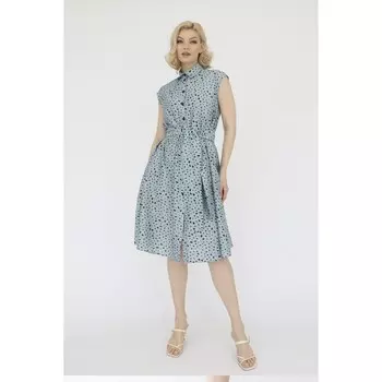 Платье из вискозы с поясом, размер 44