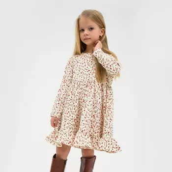 Платье KAFTAN «Розы», размер 34 (122-128 см), белое