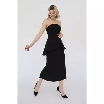 Платье корсетное с баской, размер 50