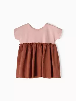 Платье Крошка Я Муслин, рост 68-74, коричневое