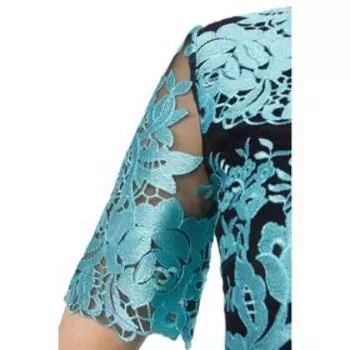 Платье кружевное, размер 50, цвет голубой