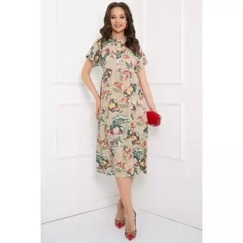 Платье «Лантани бейж фловерс», размер 56