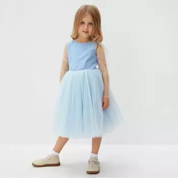 Платье нарядное детское MINAKU: PartyDress, цвет голубой, рост 122 см