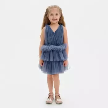 Платье нарядное для девочки KAFTAN, рост 110-116 см (32), цвет серо-синий