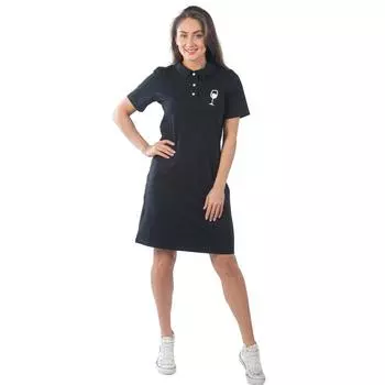 Платье-поло женское бокал, размер 46, цвет чёрный