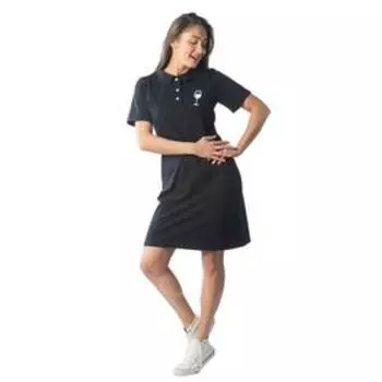 Платье-поло женское бокал, размер 52, цвет чёрный