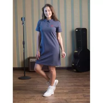 Платье-поло женское LOVE, размер 50, цвет серый