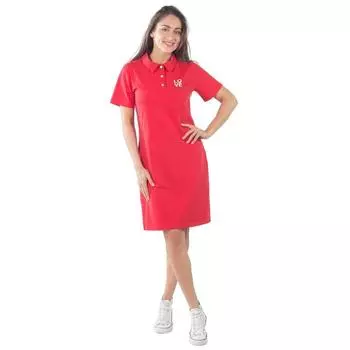 Платье-поло женское, размер 54, цвет красный