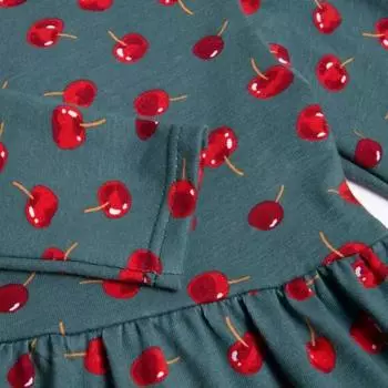 Платье, рост 80 см, цвет темно-зеленый