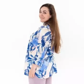 Платье рубашка, цвет голубой, размер 52