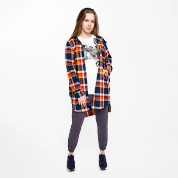 Платье рубашка, цвет тёмно-синий/клетка, размер 50