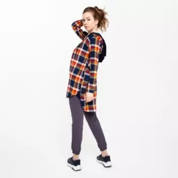 Платье рубашка, цвет тёмно-синий/клетка, размер 56