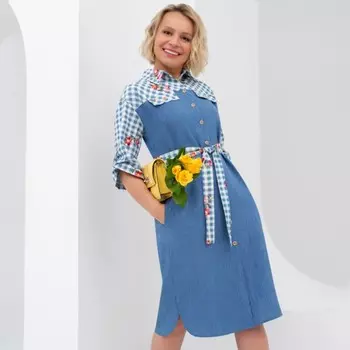Платье рубашка женское Charutti «Серьёзный аргумент. Имидж», размер 48, цвет синий