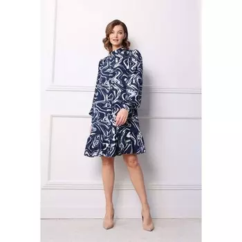 Платье рубашка женское LookLikeCat, размер 52, цвет синий