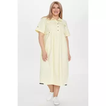 Платье рубашка женское Luxury Plus, размер 58, цвет жёлтый