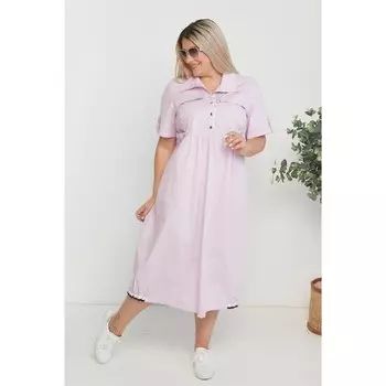 Платье рубашка женское Luxury Plus, размер 58, цвет сиреневый