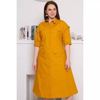 Платье рубашка женское Prima Linea, размер 48, цвет оранжевый