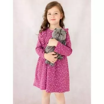 Платье с длинным рукавом «Звёзды», рост 116 см, цвет брусничный