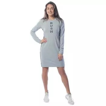 Платье с лампасами, размер 50, цвет серый-меланж