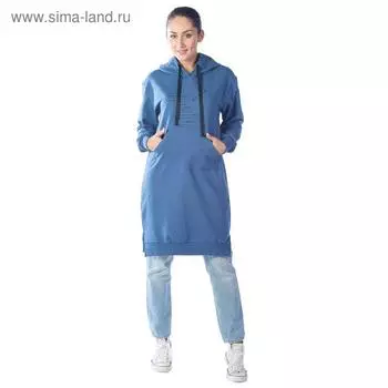 Платье-толстовка My mind, размер 44, цвет синий