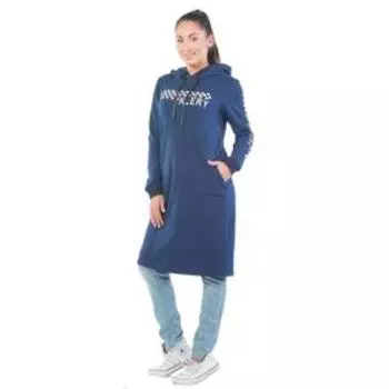 Платье-толстовка, размер 50, цвет индиго