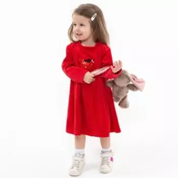 Платье трикотажное для девочки, рост 86 см, цвет красный